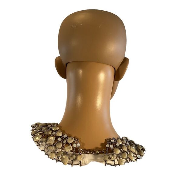 Sophia + Kate Collection Women’s Gemstone Collar Necklace Ivory And Gold. - Picture 6 of 16